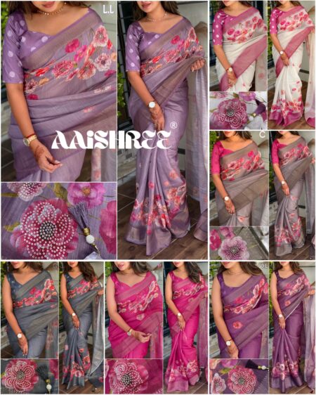 Orchid Design Saree
