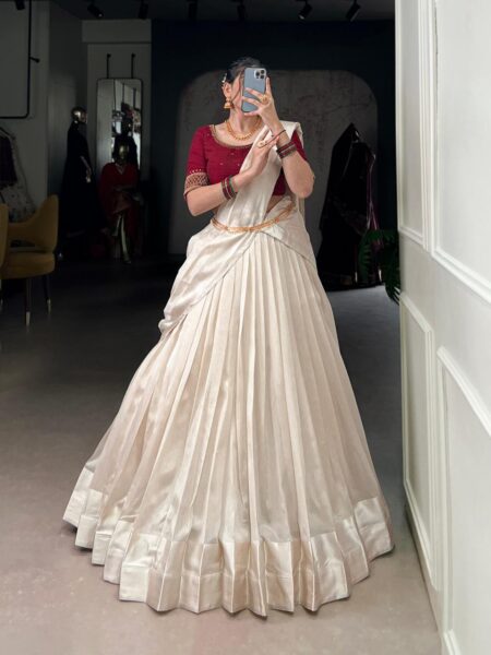 Kerala Grace Onam Poly Tasar Lehenga