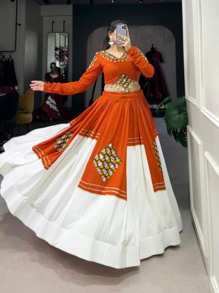 Rhythm of Tradition Pure Rayon Gamthi Navratri Lehenga